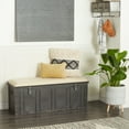 thumbnail image 3 of DecMode 17"W, 19"H Metal Farmhouse Storage Bench, Black, 1-Piece, 3 of 13