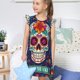 thumbnail image 4 of Fotbe Dead Day Party Vestido de Dormir para Niñas de 3 a 10 Años, Mangas Cortas, Estilo Princesa, Pijama Camisón con Mangas Voladas-X-Large, 4 of 6