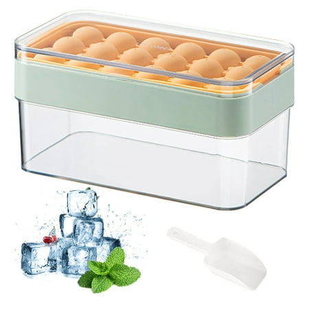

Geruite Ice Trays for Freezer with Bin | Ice Cube Tray with Lid | Easy Release Ice Tray with Cover Storage Container and Scoop Perfect Small Ice Cubes Trays and Mold