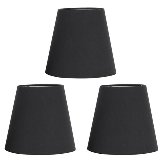Tssuoun 3Pcs Lamp Shades Fabric Craft Bubble Lampshade for Table Floor Light Hanging Lighting Linen black