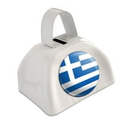 Greece Greek Flag White Cowbell Cow Bell