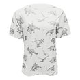 thumbnail image 6 of Womens Graphic T Shirts Dinosaur Print Short Sleeve Tee Summer Breathable Cute Top White XXL, 6 of 6