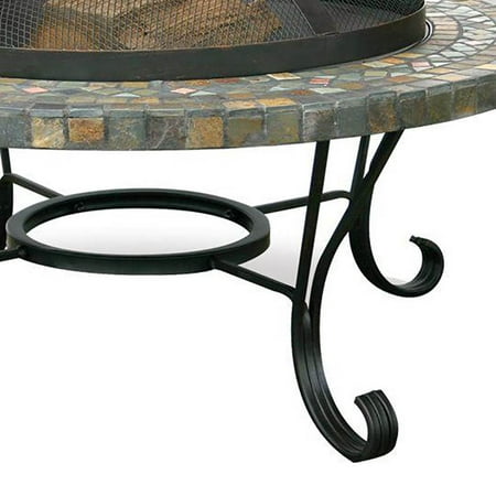 UniFlame 36" Wood Burning Slate & Copper Tile Wrought Iron Fire Pit | WAD931SP