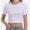 White, variant on Women's Basic Teen Tee Workout Crewneck Short Sleeve Slim Fitted Casual Crop Top