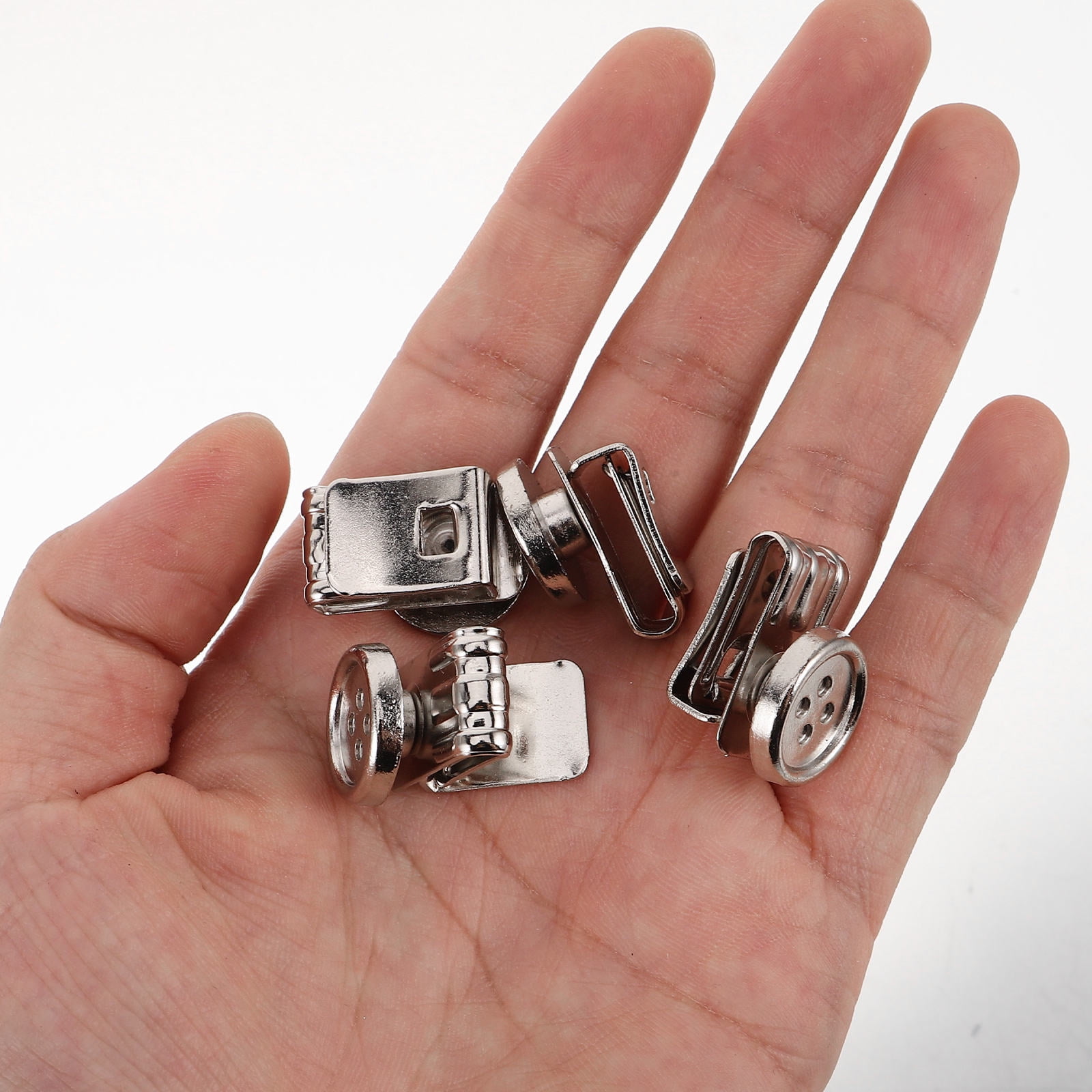 OUNONA Adjustable Metal Button Clips for Men's Pants, Universal Replacement Fasteners for Jeans and Trousers