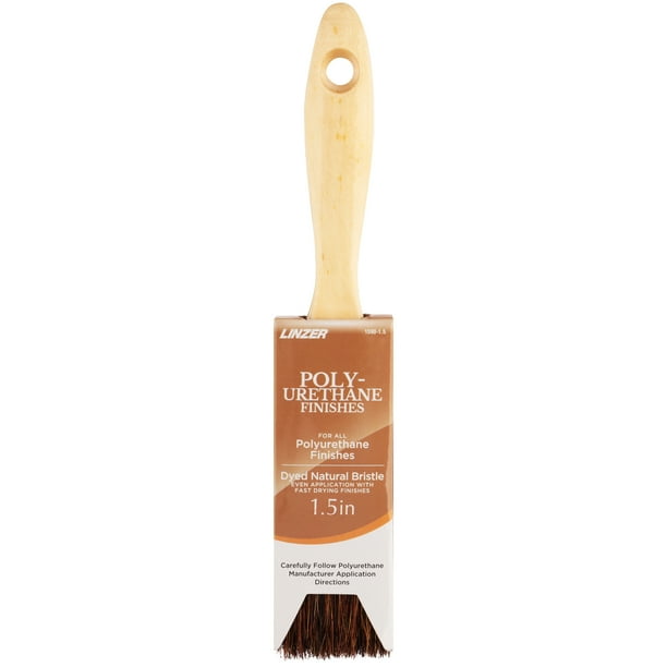 Linzer 1.5 in. Dyed Natural Bristle Flat Stain and Polyurethane Brush