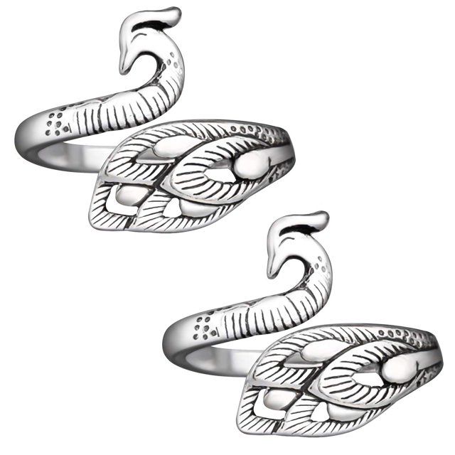 MIKIMIQI 2 unidades de bucle ajustable para tejer, guía de hilo de ganchillo, anillo de soporte para dedo, accesorios para tejer, anillo de dedo abierto de pavo real, anillo trenzado ajustable para te