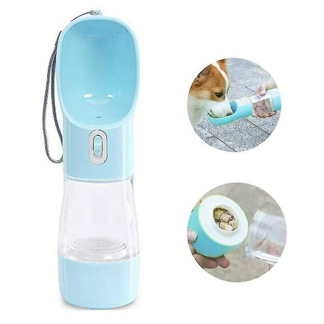 Piao Bouteille d'Eau pour Chien pour la Marche, Distributeur d'Eau de Voyage pour Chien Multifonction et Portable avec Contenant pour Nourriture, Gobelet Combiné à Conception Amovible pour Boire