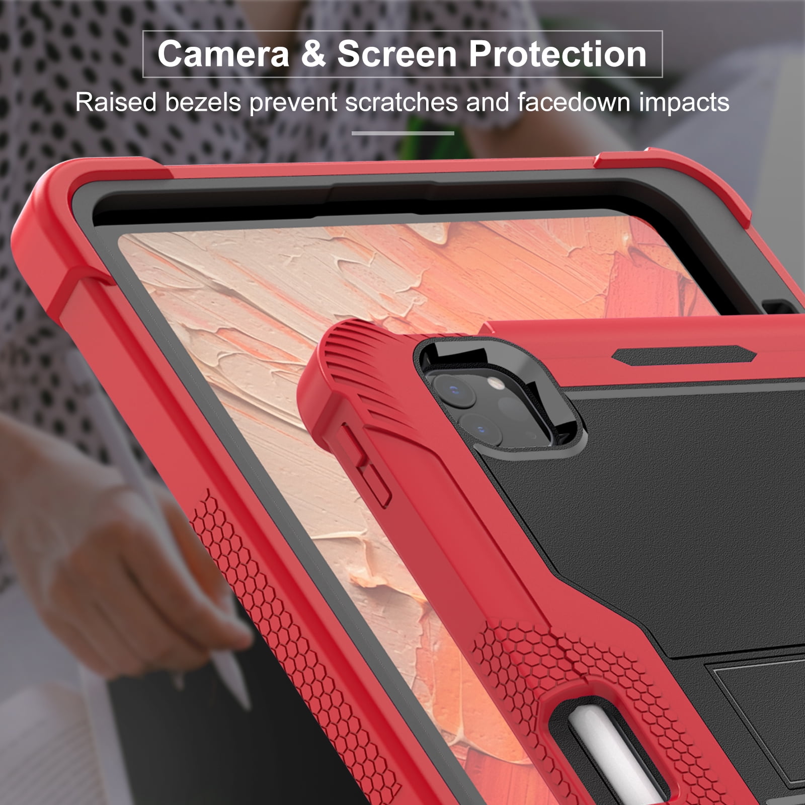 Casetego for iPad Pro 11 Inch Case M4 (2024) 5th Generation with Pencil Holder & Kickstand, Heavy Duty Military Grade Full-Body Shockproof Rugged Protective Cover for iPad Pro 11 Inch M4,Black