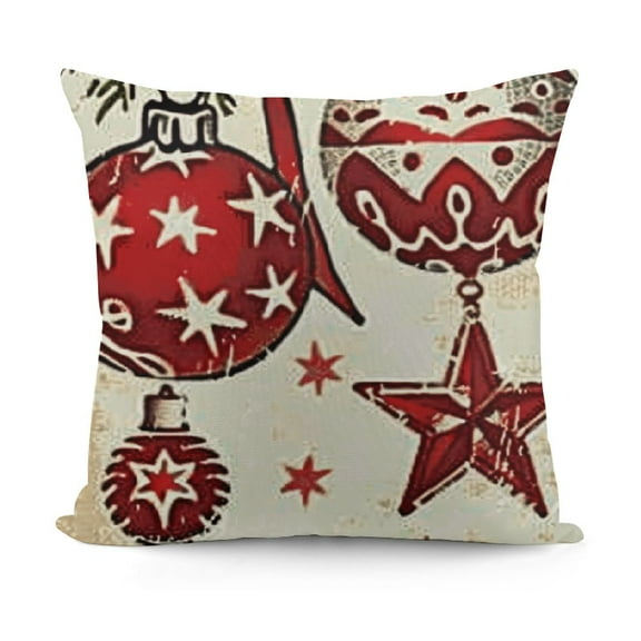 SHANXI Merry Christmas Decorative Red Check Pillowcase, Winter Holiday 12x12in