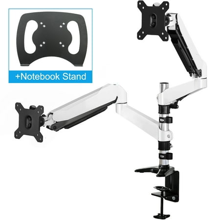 Stand Double Riser FITUEYES Dual Monitor Mount Full Motion Monitor Arm Stand Computer Monitor Riser BMA2401MW ()