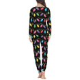 thumbnail image 3 of Renewold Skin Friendly Sleepwear for Women Colorful Lights Pajama Set of 2 Soft Loose Fitting Pjs Top and Pants Elastic Christmas Theme Nightwear Size M, 3 of 4
