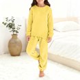 thumbnail image 4 of OGLCCG Girl's Fuzzy Fleece Lounge Sets Fall Winter 2 Piece Plush Loungewear Outfits Long Sleeve Sleepwear Top and Wide Leg Pants Sets 5-15 Years, 4 of 6