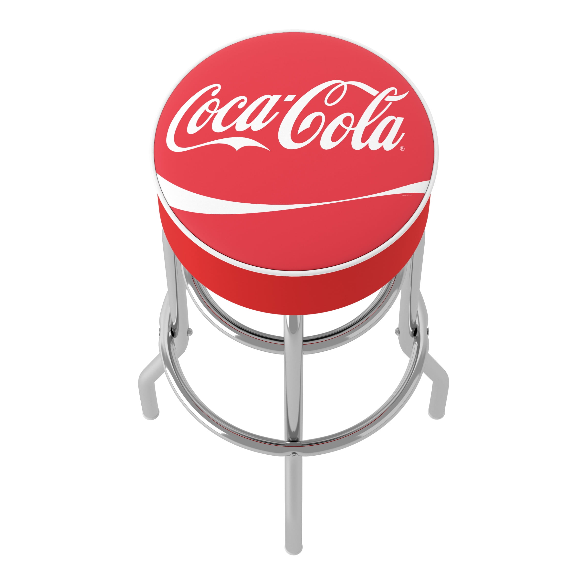 Trademark Gameroom Coca-Cola Logo Bar Stool with Padded Seat