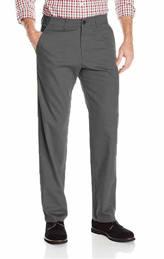 Mens In Motion Straight Fit Chino Pant (Charcoal Heather, 42X30 ...