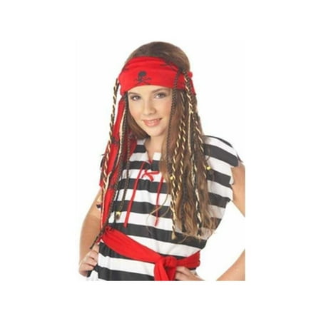 Childs Buccaneer Pirate Wig With Braids