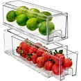 thumbnail image 1 of Sorbus Fridge Drawers - Clear Stackable Pull Out Refrigerator Organizer Bins - Food Storage Containers for Kitchen, Refrigerator, Freezer & Vanity (2 Pack | Small), 1 of 4