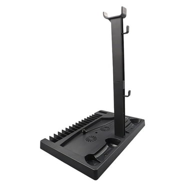 Cooling Fan Vertical Cooling Stand , with 2 Controller Station, 15 Games Storage Slot, Headset Storage Holder