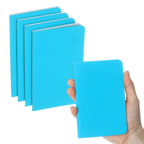 4 Pack A6 Notebook, A6 Journal Mini Notebook Pocket Kraft Memo Notepads Lined Sketchbook Small 3.5x5.5 Inch 30 Sheets for Men Women Office Supplies Purse Travelers, Blue