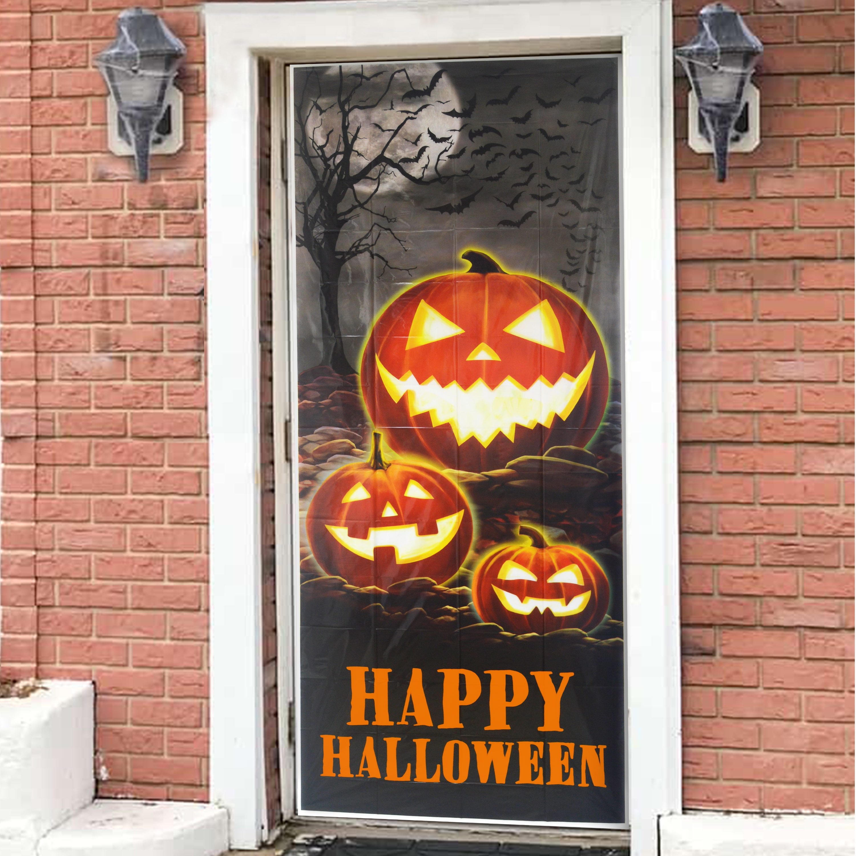 My Door Decor 7 ft. x 8 ft. Happy Halloween Jack-O-Lanterns Garage Door  Decor Mural for Single Car Garage 285903HALL-005 - The Home Depot