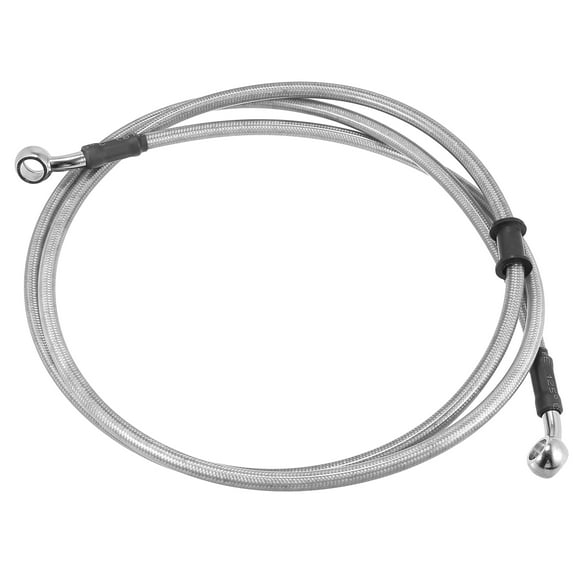 160cm 62.99" 10mm Motorcycle Braided Brake Clutch Oil Hoses Line Pipe Clutch Throttle Gas Line Fuel Pipe Silver Tone
