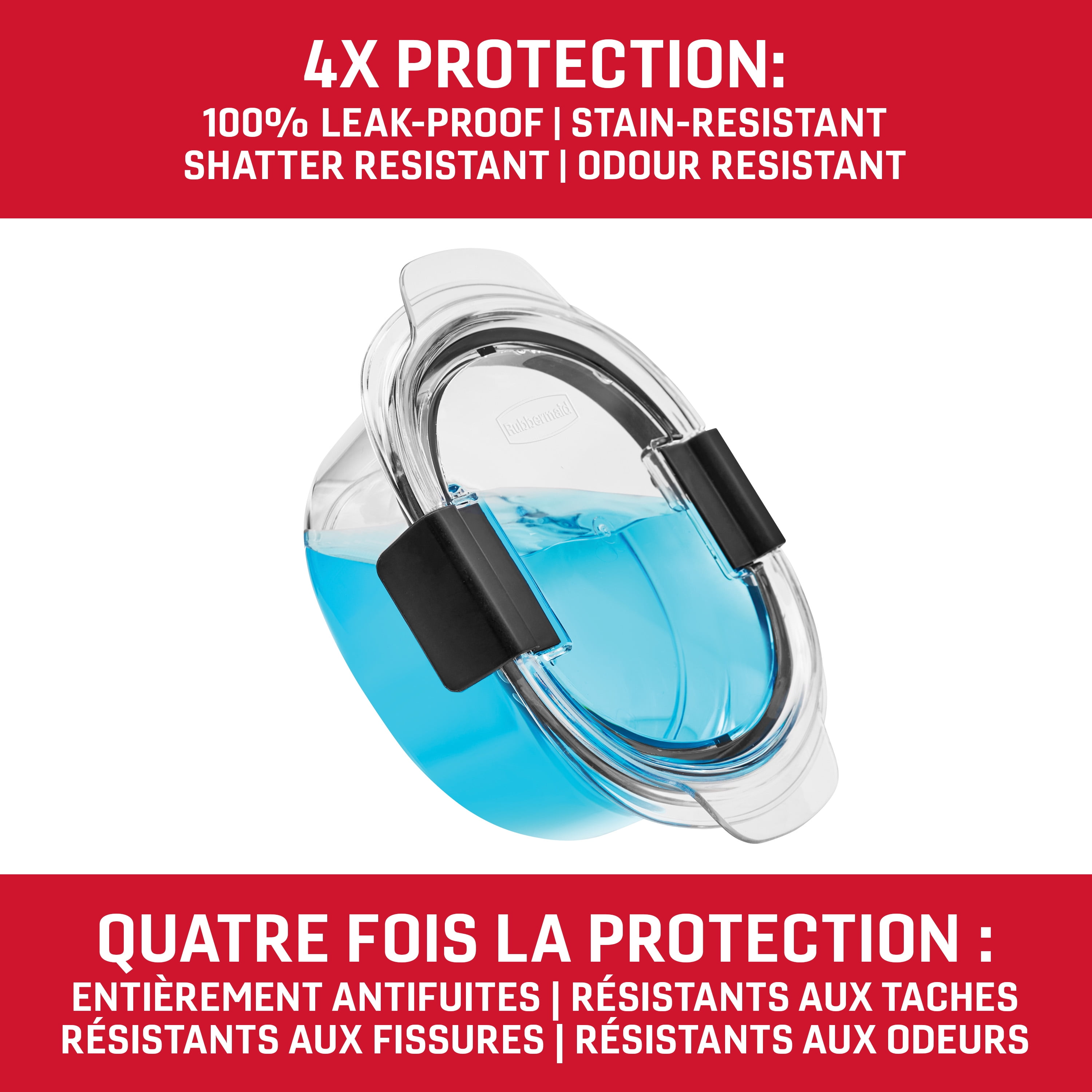 Rubbermaid Brilliance Round Food Storage Container, 3.5 cup (828 mL), 2 Pack