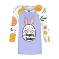 thumbnail image 5 of lcziwo Lightning Sales of Today Prime Easter Shirts for Women Spring 3/4 Sleeve Crewneck Blouses Novelty Eggs Pattern Tee Cute Rabbit Graphic Tunic 2025 Holiday Tops Purple S, 5 of 6