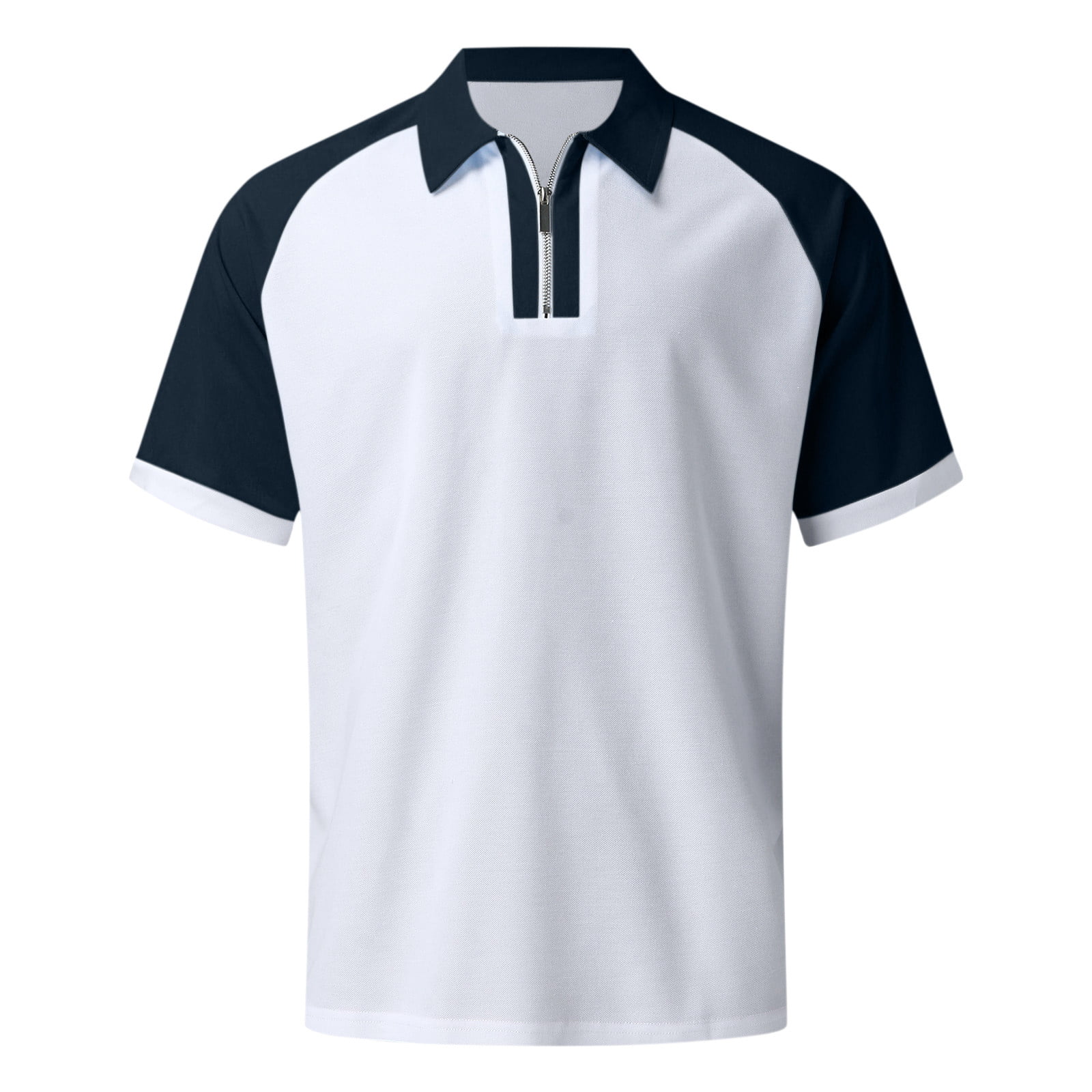 Men Polo Shirt Male Summer Solid Patchwork Turn Down Collar Raglan Sleeve  Dress Shirts 