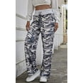 thumbnail image 2 of Women's High Waist Casual Floral Print Drawstring Wide Leg Pants, 2 of 6