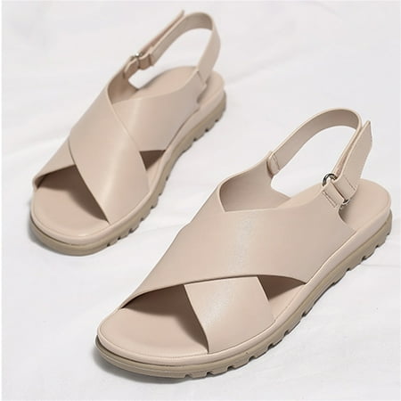 

Women s Open Toe Ankle Strap Flat Sandals Summer shikongkuajing