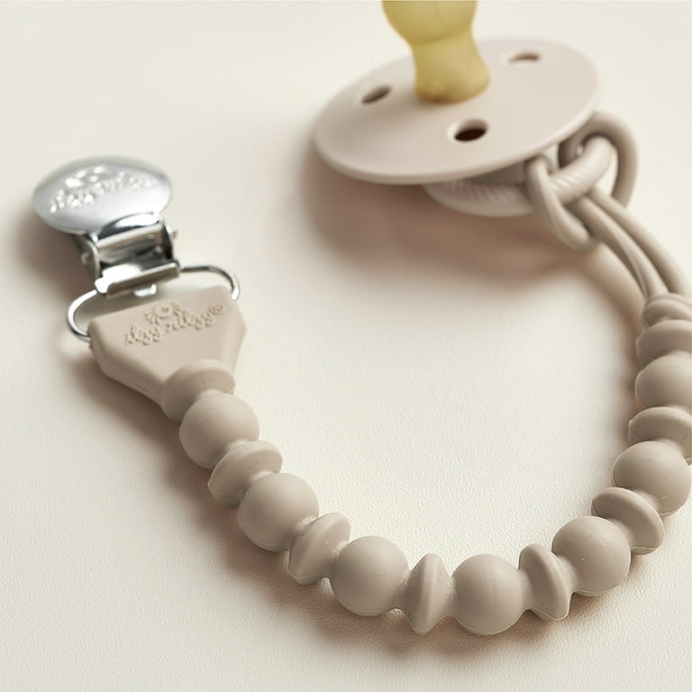 ペッピープレッピー Itzy Ritzy Silicone Pacifier Clip with Beaded Strap in Toast
