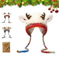 thumbnail image 5 of Festive Christmas Antler Hat, Deer Storage Hat - Festive Christmas Antler Hat, 360° All-Around Windproof, Adjustable Drawstring, 2-in-1 Women Knitted Reindeer Deer Hat Knitted Reindeer Hat Beanie, 5 of 9