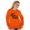 thumbnail image 3 of Happy Halloween Trick or Treat Bats Unisex Plus Size Sweatshirt Brisco Brands 2X, 3 of 6