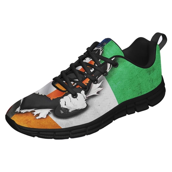 America Home With Irish Blood Shoes for Men Women Running Shoes Lightweight Walking Sneakers Mesh Athletic Sport Shoes Black Size 3.5