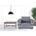 thumbnail image 5 of Charcoal Gray Stripe Top Grade Italian Leather Chair, 5 of 8