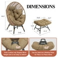 thumbnail image 6 of RADIATA Oversized Wicker Egg Chair with Ottoman, Rattan Lounge Chair for Indoor Outdoor Patio, 440lbs Capacity,Brown, 6 of 10