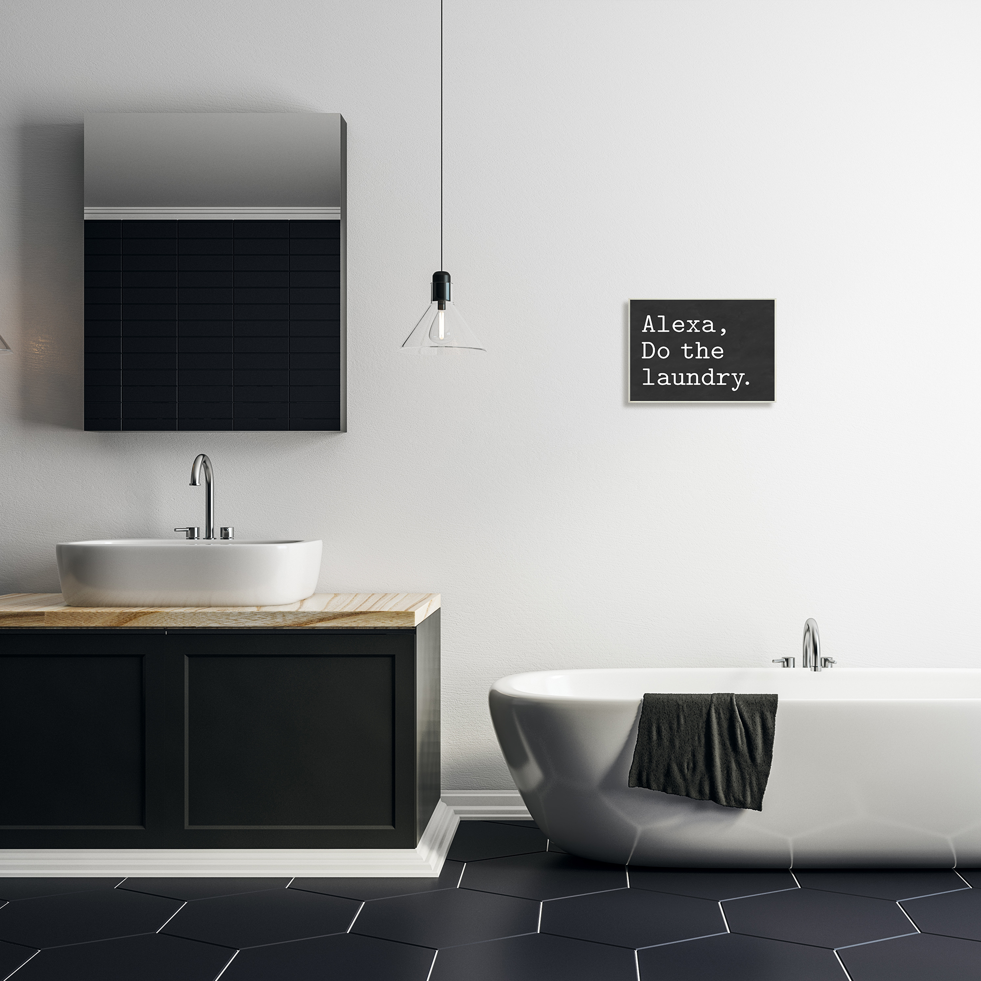 Stupell Industries Alexa, Do the Laundry Phrase Modern Minimal Typography, 10 x 15, Designed by Lettered and Lined