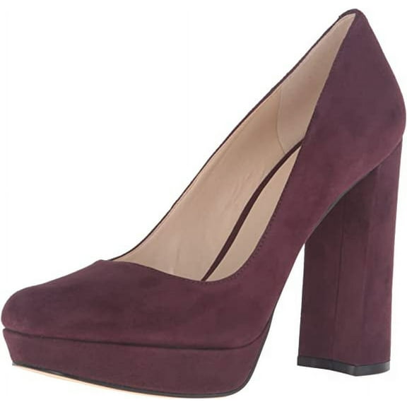NINE WEST Women's Delay Suede Platform Pump, Wine, 7 M US New