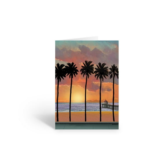 Beach and Ocean Sunset Note Card Set - 10 Boxed Note Cards and Envelopes - 14374