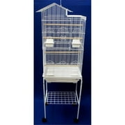 YML 6894-4814WHT Villa Top Small Bird Cage with Stand in White