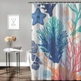 thumbnail image 2 of Orinice  Shower Curtain,Nautical Coastal Shower Curtains for Bathroom Ocean Beach Seashell Starfish Shower Curtain Sets Marine Underwater Fabric Waterproof Bathroom Curtain Decor  36x72, 2 of 7