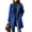 Blue, variant on Women's Winter Notched Collar Plaid Wool Trench Coat Button Down Mid Long Overcoat Outerwear Camel M