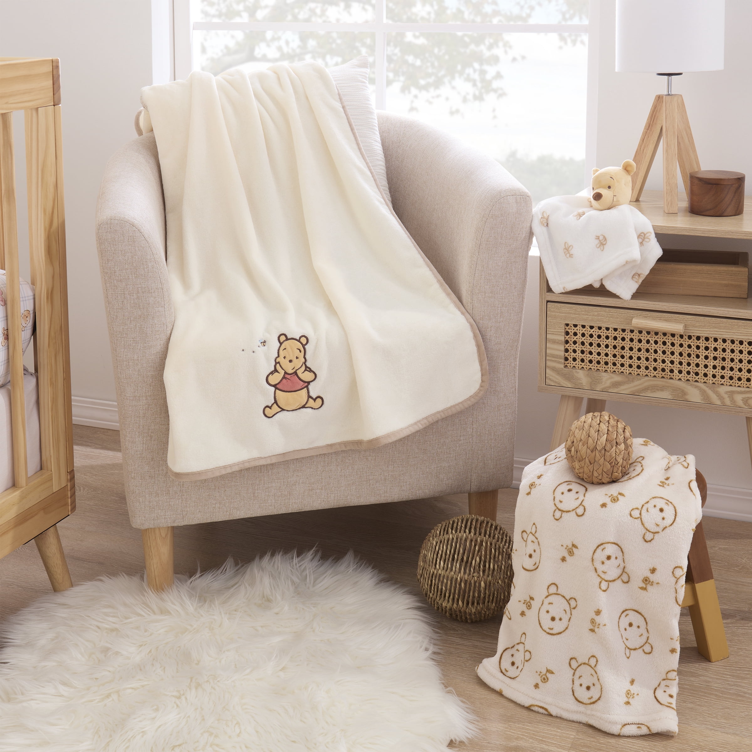 Disney Winnie the Pooh Beige Baby Blanket