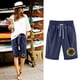 thumbnail image 3 of Mujeres Pantalones Cortos Casual Estampado Elástico de la Cintura Medio Pantalones Cortos, Casual con Bolsillos para el Uso Diario, 3 of 3