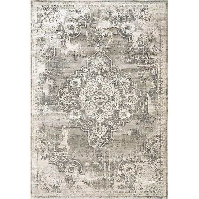 Dynamic Rugs ON9126864109 7 ft. 10 in. x 10 ft. 10 in. Onyx 6864 Rectangle Traditional Area Rug - 109 Cream & Grey