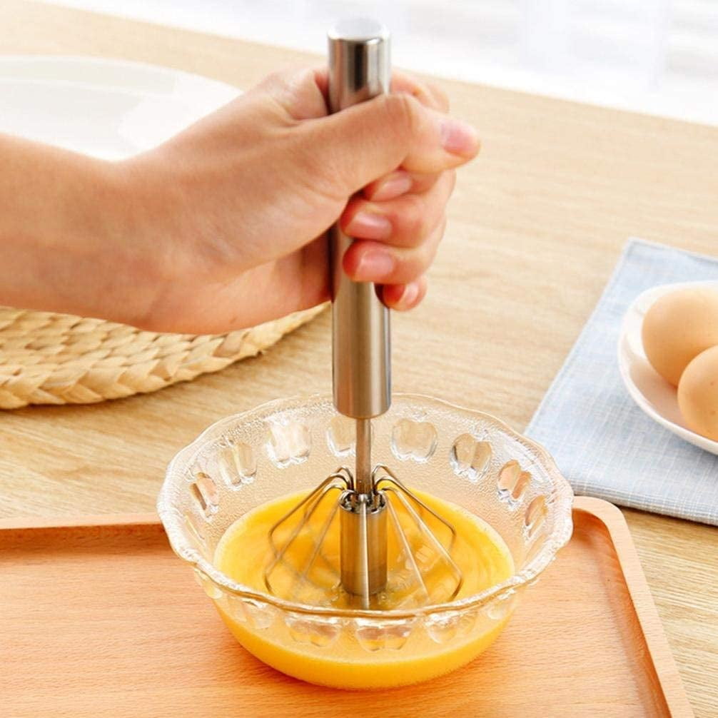 Stainless Steel Semi-automatic Whisk Egg Beater, 12 Handheld Egg Whisk,  Mini Foamer, Eggbeater, Hand Mixer, Egg Scrambler, Mixer Stirrer, for