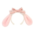thumbnail image 4 of Diadema con orejas de conejo jinwen Accesorios para disfraces vestido de aro para el pelo Rosa sombreros de cosplay, 4 of 7