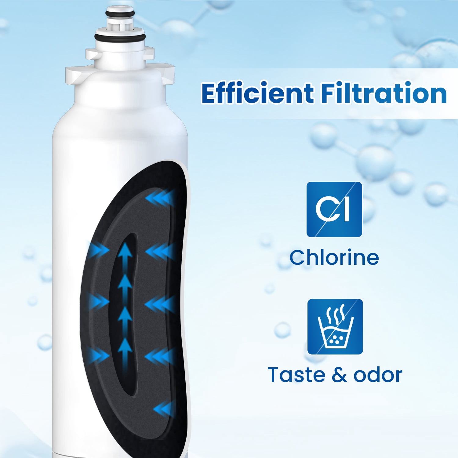 GOLDEN ICEPURE ADQ73613401 Refrigerator Water Filter Replacement for LG LT800P, RWF3500A, 469490, WS620A, LSC22991ST, LSXS26366S, ADQ73613401, LSXS26366D, LUPXS3186N, LSXS26386S LMXS30776D, 2Pack