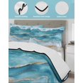 thumbnail image 4 of Aqua Ombre Beach Twin XL Size Down Alternative Comforter, Lightweight Comforter Quilt Bedding Set with Pillow Shams Coastal Nautical Summer Seaside All Seasons Bed Comforter Duvet Insert 68"x98", 4 of 7