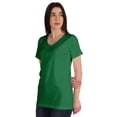 thumbnail image 4 of Inkmeso Basic V-neck Jersey T-shirt Short Sleeve Long Length Tee Workout Top For Womens, 4 of 8